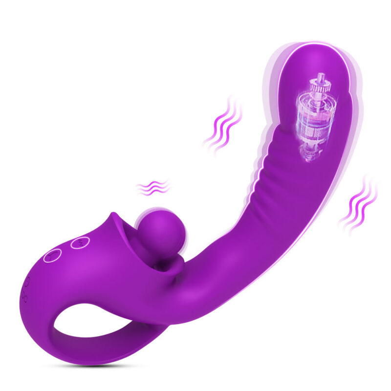 10-frequency Dual-motor Vibrating Tongue-licking Sex Vibrator