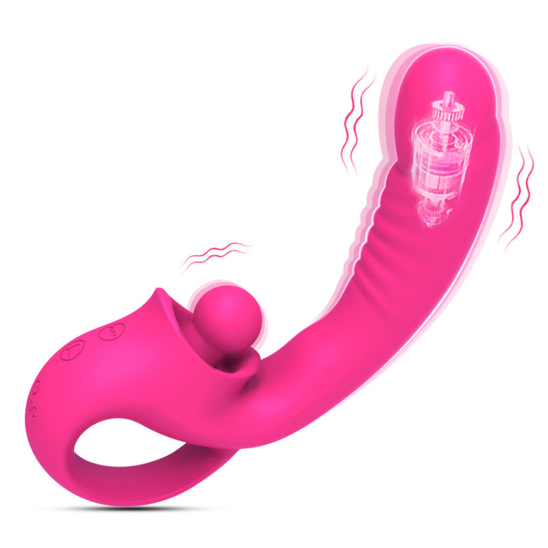 10-frequency Dual-motor Vibrating Tongue-licking Sex Vibrator