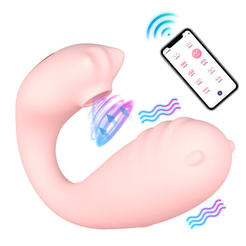 Wearable Sucking Double Shocking APP Remote Control Vibrator