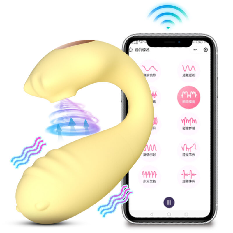 Wearable Sucking Double Shocking APP Remote Control Vibrator