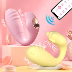 Wearable Sucking Double Shocking APP Remote Control Vibrator